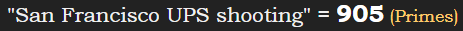 "San Francisco UPS shooting" = 905 (Primes)