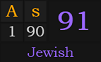 "A's" = 91 (Jewish)