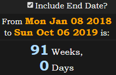 91 Weeks, 0 Days