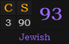 "CS" = 93 (Jewish)