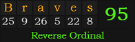 "Braves" = 95 (Reverse Ordinal)