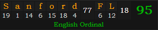 "Sanford, FL" = 95 (English Ordinal)