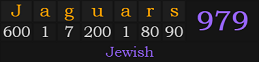 "Jaguars" = 979 (Jewish)