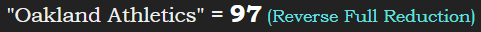 "Oakland Athletics" = 97 (Reverse Full Reduction)