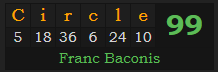 "Circle" = 99 (Franc Baconis)