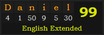 "Daniel" = 99 (English Extended)