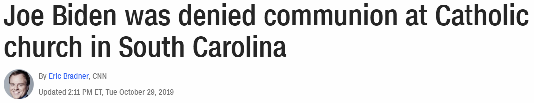 Joe Biden was denied communion at Catholic church in South Carolina