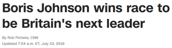 Boris Johnson wins race to be Britain's next leader