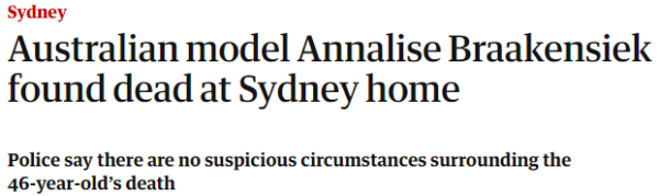 Australian model Annalise Braakensiek found dead at Sydney home