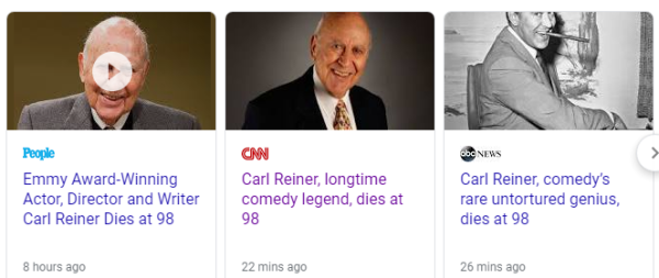Carl Reiner, longtime comedy legend, dies at 98