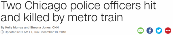 Two Chicago police officers hit and killed by metro train