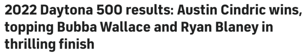 2022 Daytona 500 results: Austin Cindric wins, topping Bubba Wallace and Ryan Blaney in thrilling finish