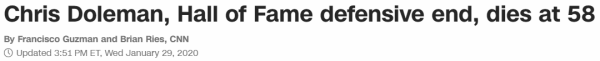 Chris Doleman, Hall of Fame defensive end, dies at 58