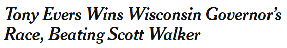 Tony Evers Wins Wisconsin Governor’s Race, Beating Scott Walker