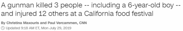 A gunman killed 3 people -- including a 6-year-old boy -- and injured 12 others at a California food festival