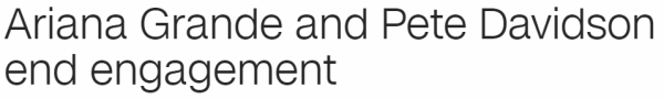 Ariana Grande and Pete Davidson end engagement