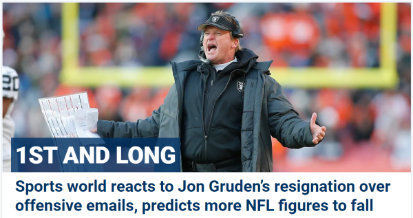 Sports world reacts to Jon Gruden’s resignation over offensive emails, predicts more NFL figures to fall