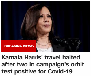 Biden campaign halts Kamala Harris' travel after two people in campaign's orbit test positive for coronavirus