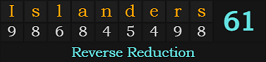 "Islanders" = 61 (Reverse Reduction)