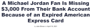 A Michael Jordan Fan Is Missing $3,000 From Their Bank Account Because of an Expired American Express Card