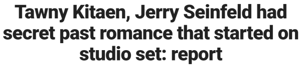 Tawny Kitaen, Jerry Seinfeld had secret past romance that started on studio set: report