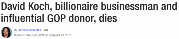 David Koch, billionaire businessman and influential GOP donor, dies