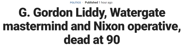 G. Gordon Liddy, Watergate mastermind and Nixon operative, dead at 90