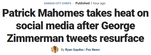 Patrick Mahomes takes heat on social media after George Zimmerman tweets resurface