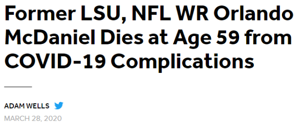 Former LSU, NFL WR Orlando McDaniel Dies at Age 59 from COVID-19 Complications