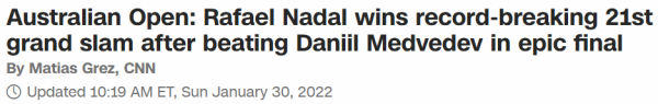 Australian Open: Rafael Nadal wins record-breaking 21st grand slam after beating Daniil Medvedev in epic final