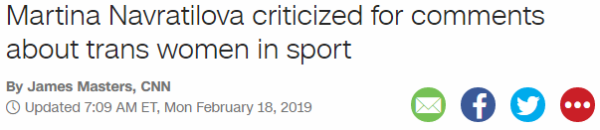 Martina Navratilova criticized for comments about trans women in sport