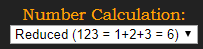Number Calculation reduced