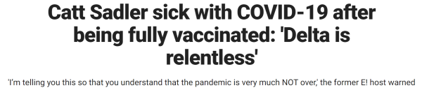 Catt Sadler sick with COVID-19 after being fully vaccinated: 'Delta is relentless'