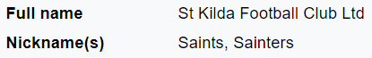 Saints, Sainters
