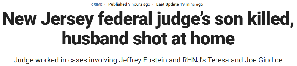 New Jersey federal judge’s son killed, husband shot at home Judge worked in cases involving Jeffrey Epstein and RHNJ's Teresa and Joe Giudice
