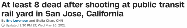 At least 8 dead after shooting at public transit rail yard in San Jose, California