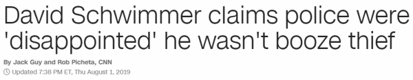 David Schwimmer claims police were 'disappointed' he wasn't booze thief