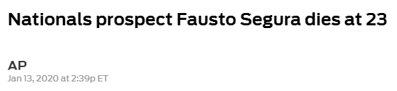 Nationals prospect Fausto Segura dies at 23