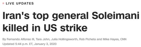 Iran's top general Soleimani killed in US strike