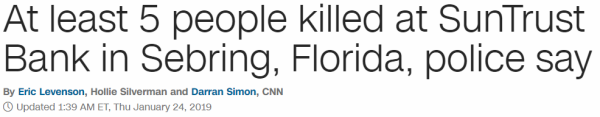 At least 5 people killed at SunTrust Bank in Sebring, Florida, police say