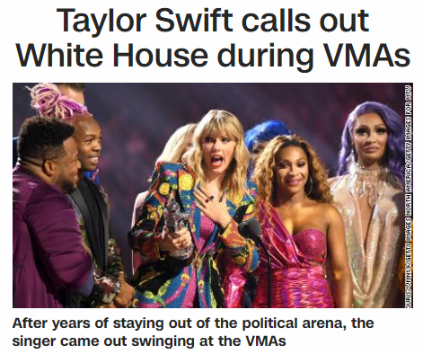 Taylor Swift calls out White House during VMAs