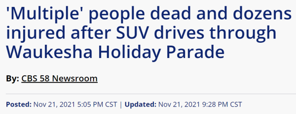 'Multiple' people dead and dozens injured after SUV drives through Waukesha Holiday Parade