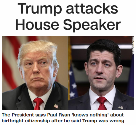 Trump attacks House Speaker
