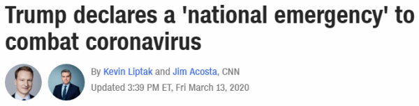 Trump declares a 'national emergency' to combat coronavirus