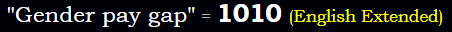 Gender pay gap = 1010 Extended