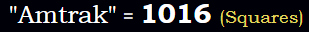 "Amtrak" = 1016 (Squares)