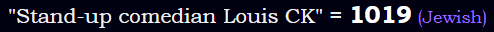 "Stand-up comedian Louis CK" = 1019 (Jewish)