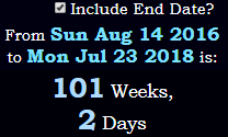 101 weeks, 2 days