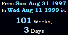 101 Weeks, 3 Days