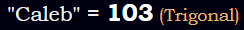 "Caleb" = 103 (Trigonal)